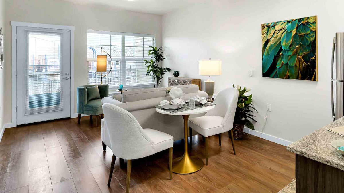 A living room in a Capitol Ridge apartment