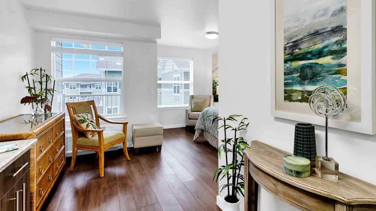 A living room in a Capitol Ridge apartment